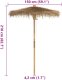 Parasol Tiki z baldachimem z liści bananowca, 150 cm, bambus 12