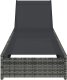 vidaXL Leżak słoneczny Szary Rattan i tkanina 69 x 200 x 27 cm Składany 4