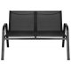 Meble ogrodowe zestaw sofa, 2 krzesła i stolik ze szklanym blatem czarne UNIWERSALNY 8