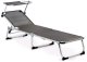 Leżak ogrodowy z daszkiem przeciwsłonecznym składane łóżko regulowany 1