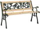 vidaXL Ławka ogrodowa Drewno różane Metal i drewno 116 cm Trwała 1