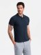 Jednokolorowa koszulka męska polo BASIC z dzianiny pique - granatowa V2 OM-POBS-0100 3XL 1