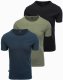 Zestaw męskich bawełnianych t-shirtów BASIC z okrągłym dekoltem  czarny/granatowy/khaki V3 OM-TSBS-0232 XXL 1