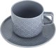 Filiżanka porcelanowa 250 ml + spodek Marrakesz K9 szaro-nieb. 1