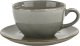 Filiżanka porcelanowa 280 ml + spodek Aida ART Szary LU33 (K130) 1