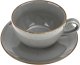 Filiżanka porcelanowa 280 ml + spodek Aida ART Szary LU33 (K130) 1