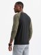 Męski longsleeve z raglanowymi kontrastowymi rękawami  czarno-oliwkowy V3 OM-LSCL-0105 S 4