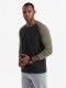 Męski longsleeve z raglanowymi kontrastowymi rękawami  czarno-oliwkowy V3 OM-LSCL-0105 M 2