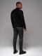 Męskie woskowane spodnie jeansowe SLIM FIT  czarne V3 OM-PADP-0149 S 3