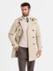Elegancki męski płaszcz trencz SLIM FIT z paskiem  beżowy V1 OM-COSC-0126 L 3
