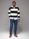 Męskie jeansowe spodnie CARROT FIT z ozdobnymi zaszewkami  ciemnoniebieskie V2 OM-PADP-0227 XL 1