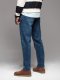 Męskie jeansowe spodnie CARROT FIT z ozdobnymi zaszewkami  ciemnoniebieskie V2 OM-PADP-0227 XL 3