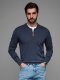 Sweter męski z wiskozą i rozpinanym dekoltem  granatowy V4 OM-SWZS-0124 XL 1