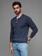 Sweter męski z wiskozą i rozpinanym dekoltem  granatowy V4 OM-SWZS-0124 XL 1