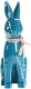 Beliani Figurka dekoracyjna Królik JAMBLES Ceramika Niebieski 1