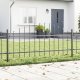 vidaXL Panel ogrodzeniowy z łukiem zestaw 3 szary stal malowana proszkowo 1