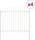 Panel ogrodzeniowy vidaXL z łukiem na szpikulcach Zestaw 4 Biały 2