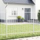 vidaXL Panel ogrodzeniowy z łukiem Zestaw 4 Biały Stal malowana proszkowo 1