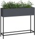 Donica vidaXL Antracytowa Metalowa 100 x 26 x 82 cm Wstawki dekoracyjne 3