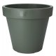 Doniczka ogrodowa okrągła zielona gładka dekoracyjna 35 x 31 cm 1