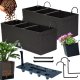 2x Doniczka balkonowa 51cm + uchwyty / haki, nawadniacz Skrzynka na balkon + keramzyt 5l 1