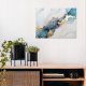 OBRAZ ABSTRAKCJA MARMUR NIEBIESKI ZŁOTO SYPIALNIA SALON NA PŁÓTNIE 60x40 2