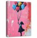 OBRAZ ABSTRAKCJA BANKSY DZIEWCZYNKA DO SYPIALNI SALONU NA PŁÓTNIE 60x40 1