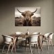 OBRAZ NA PŁÓTNIE ŚCIANĘ KROWA SZKOCKA NOWOCZESNY DO SYPIALNI SALONU 60x40 2