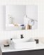 Lustro Beliani Lustro łazienkowe LED MONTARON 80 cm 60 cm Srebrny 4