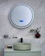 Lustro Beliani Lustro łazienkowe LED BROGNON 60 cm 60 cm Wbudowany głośnik Bluetooth Srebrny 10