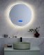 Lustro Beliani Lustro łazienkowe LED TANAY 60 cm 60 cm Wbudowany głośnik Bluetooth Srebrny 11