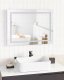 Lustro Beliani Lustro łazienkowe LED PRENOIS 80 cm 60 cm Srebrny 4