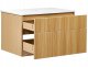 Beliani Wisząca szafka pod umywalkę BEXTI 80 cm 52 cm 50 cm Jasnobrązowy 5