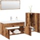 vidaXL 4-częściowy zestaw mebli łazienkowych, stare drewno 1
