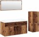 vidaXL 4-częściowy zestaw mebli łazienkowych, stare drewno 2