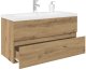 vidaXL Szafka pod umywalkę z wbudowaną umywalką i baterią dąb artisan 1