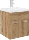vidaXL Szafka pod umywalkę z wbudowaną umywalką i baterią dąb artisan 2