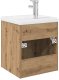 vidaXL Szafka pod umywalkę z wbudowaną umywalką i baterią dąb artisan 7