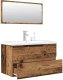 3-częściowy zestaw mebli łazienkowych, kolor starego drewna 1