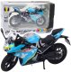 Motocykl Sportowy Metalowy Światła Dźwięki Niebieski 1:12 1