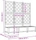 vidaXL Donice ogrodowe Szare Plastik 120 x 40 x 125.5 cm 7