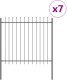 vidaXL Płot ogrodowy Zestaw 7 Szary Metal 170 x 3.4 x 200 cm 1