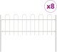 vidaXL Ogrodzenie Ogrodowe Zestaw 8 Białe Metalowe 170 x 3.4 x 110 cm 2
