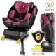 Fotelik samochodowy Nukido Prestige Line czarno-różowy 0-36 kg ISOFIX 5