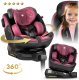Fotelik samochodowy Nukido Prestige Line czarno-różowy 0-36 kg ISOFIX 10