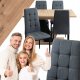 Stół z Krzesłami Zestaw Loft Do Salonu Stół Rozkładany i 4 Krzesła Szare 1