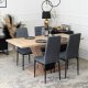 Stół z Krzesłami Zestaw Loft Do Salonu Stół Rozkładany i 4 Krzesła Szare 3