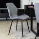 Mebel Elite Zestaw Krzesło Tapicerowane Welurowe Kuchenne Szare Do Jadalni LILAC 4x 6