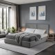 Łóżko 160x200 Podwójne Tapicerowane Dwuosobowe Welurowe Szare TULSA 2