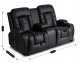 Sofa Kanapa Rozkładana Czarna Fotel Dwuosobowy Do Salonu Czarny ALPINE 6